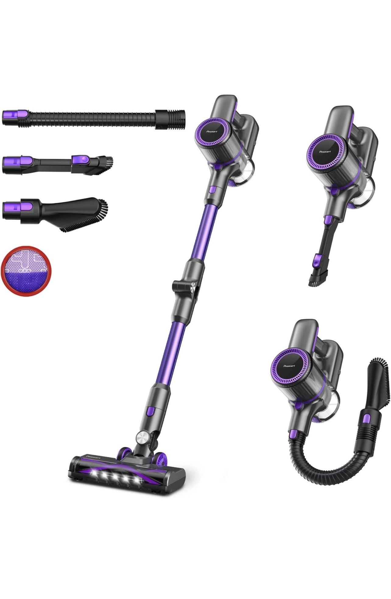 POWEART Cordless Vacuum Cleaner with 30Kpa Powerful Suction, 350W