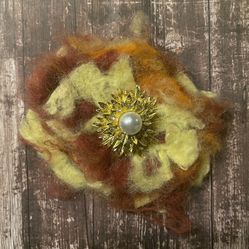 Handmade Felted Wool Brooch 
