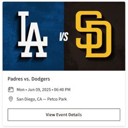 Pair Of Tickets - Dodgers v Padres Monday Night