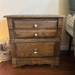 Two Wood Nightstands 