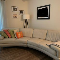 Mid century Faux Leather Sofa. 