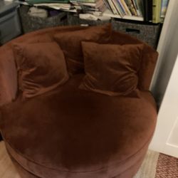 World Market Velvet Swivel Chair 