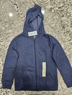 New-Blue Fleece Zip Up Hoodie