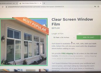 Turf Guard Window Film (38’ x 54”)