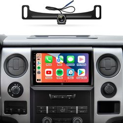 Car Stereo Radio Ford F150, 2009-2012, Wireless Apple CarPlay Android Auto, Bluetooth, GPS Navigation, 9 inch Touch Screen Head Units, Backup Camera