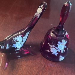 Fenton Glass Bird And Bell