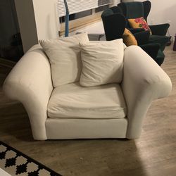 oversized cream down chair