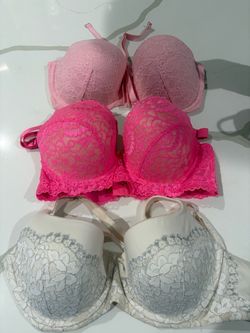 Victoria Secret Lot of 2 Lace Push-Up Bras and 1 Generic Brand Bra