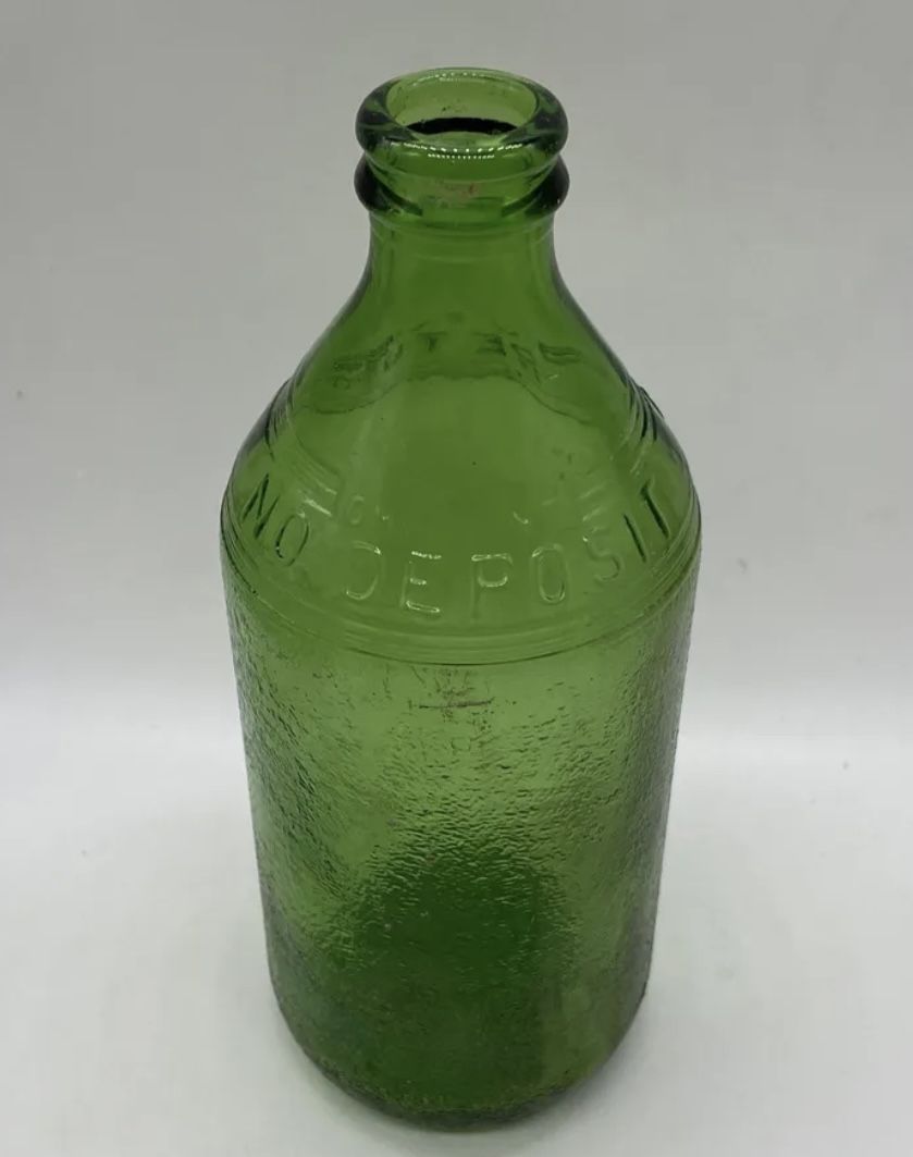 Vintage Antique Green Glass 1 Pint Soda Bottle Philadelphia glass dump bottle
