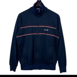 Vintage 1980's Adidas Track Jacket Size Large Full Zip Up