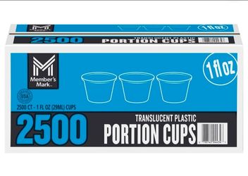 1 oz PLASTIC PORTION OR SAMPLE CUPS 2500 COUNT (VASITOS DE PLASTICO DE 1 ONZA)