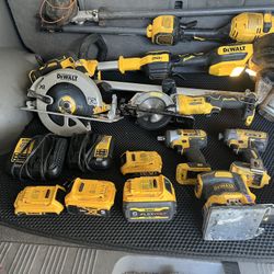 DeWalt 20V Weed Whacker + 60V Blower – Battery & Charger Bundle