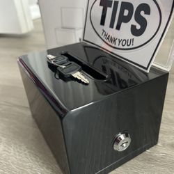 Acrylic Donation & Ballot Box with Lock + TIPS Sticker (included)
