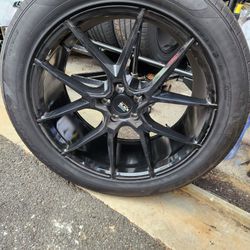 Set Of Savini Black Di Forza Wheels/Rims And Pirelli PZero Tires