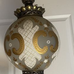 Vintage Hanging Glass Globe Lamp 
