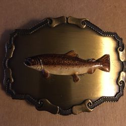 Vintage Brown Trout Fishing Belt Buckle for Sale in Niles, MI - OfferUp