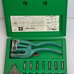 Vintage W.A. Whitney No.45 Metal Punch Complete Set w/ Case  USA