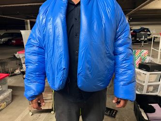 Blue Puffer Down Jacket Yeezy yzy