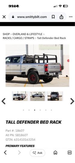 Smittybilt Tall Defender Bed Rack