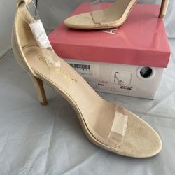 New In Box Allegra K Women's Open Toe Clear Ankle Strap Stiletto Heel Sandals