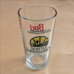 New Seattle Supersonics 16oz Glass Cup Collectors Item Vintage Throwback NBA Basketball