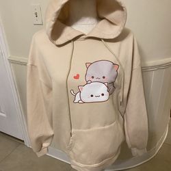 Brand New Woman’s/Teens Kawaii Cat Hoodie Sweatshirt Size Large 