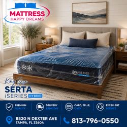 King Size Mattress Serta iSeries Hybrid 12” Medium Cooling Technology Premium Comfort Factory Fresh & Sealed in Plastic Same Day Delivery