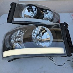 06-08 Dodge Ram LED DRL Headlights Luces Micas Calaveras Faros Faroles Focos Headlamps 