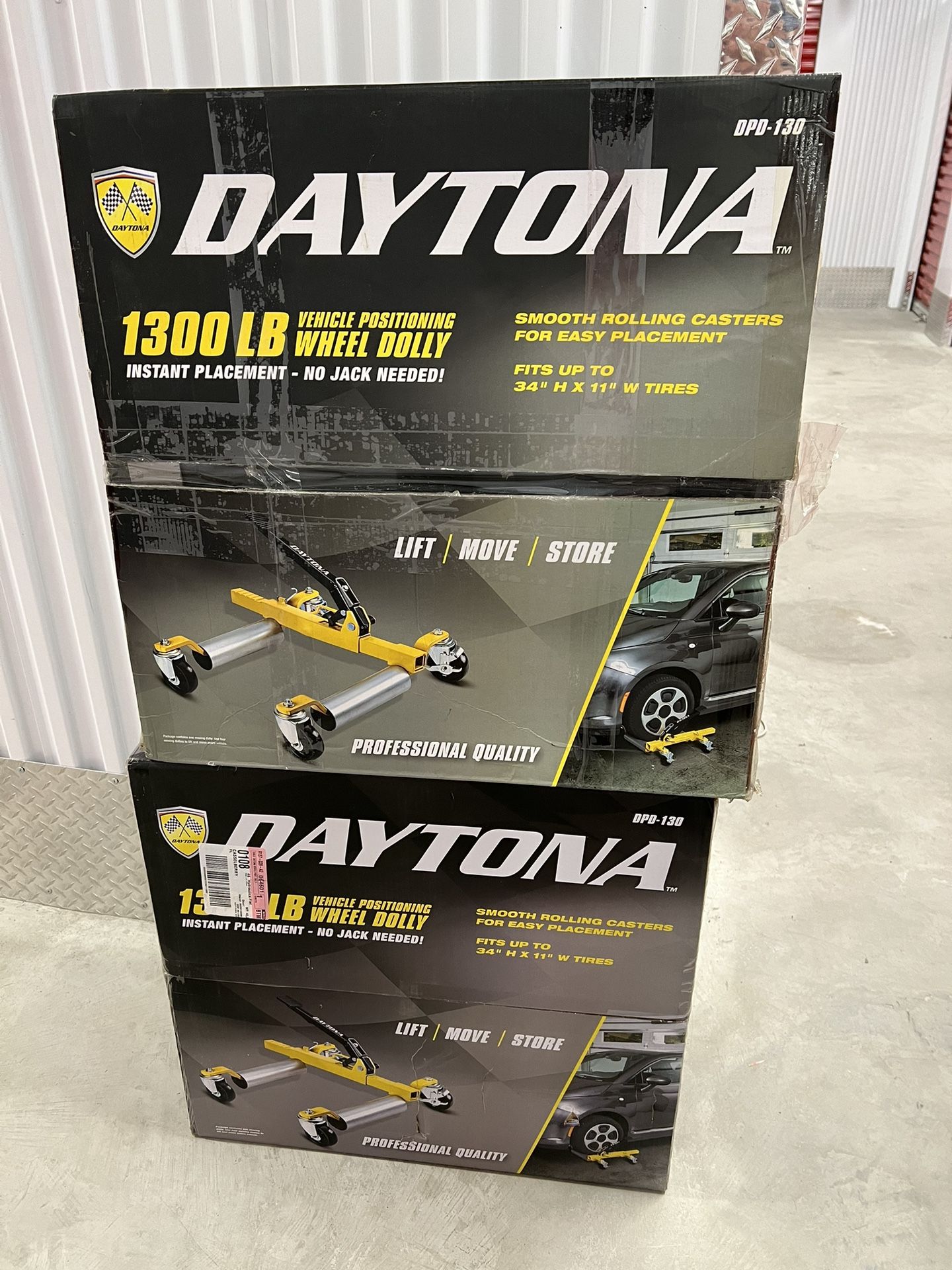 Daytona 1300 lb Positioning Wheel Dolly & Storage Rack