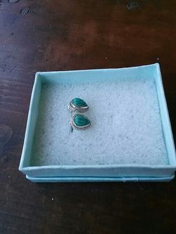 100 % Silver Turquoise Earrings.