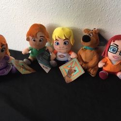 Scooby Doo Set of 5 Plush Lot Fred Velma Daphne Shaggy Scoob! Toys 6" Rare New