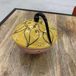 Ceramic Pink and Yellow Pot 5a