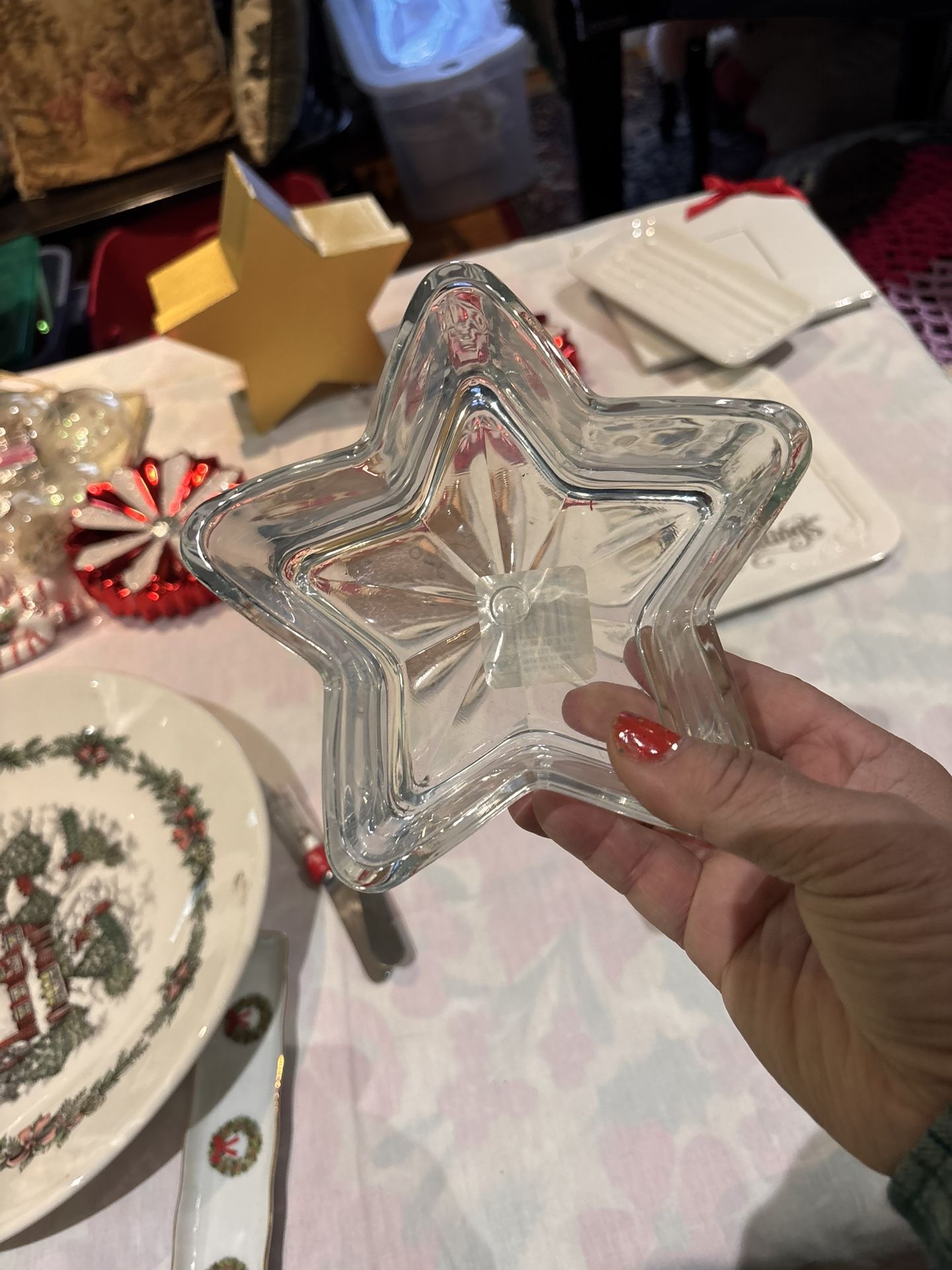 Libbey clear glass star bowl or star dish