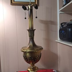 Giant 40" Stiffel Solid Brass Dual Fixture Belguim Lamp 
