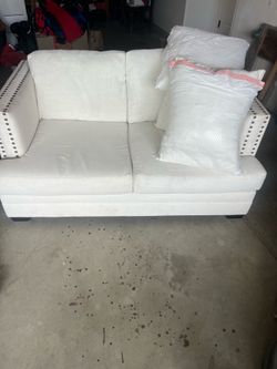 White Fabric Live sofa