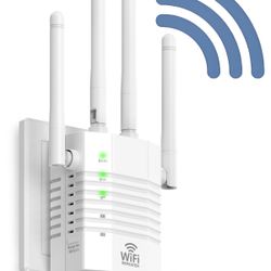 WiFi Range Extender Signal Booster, 1200Mbps Dual-Band Extender For Home, Up To 12880 Sq.ft Coverage, Supports 105 Devices, 4 External Antennas, Ether
