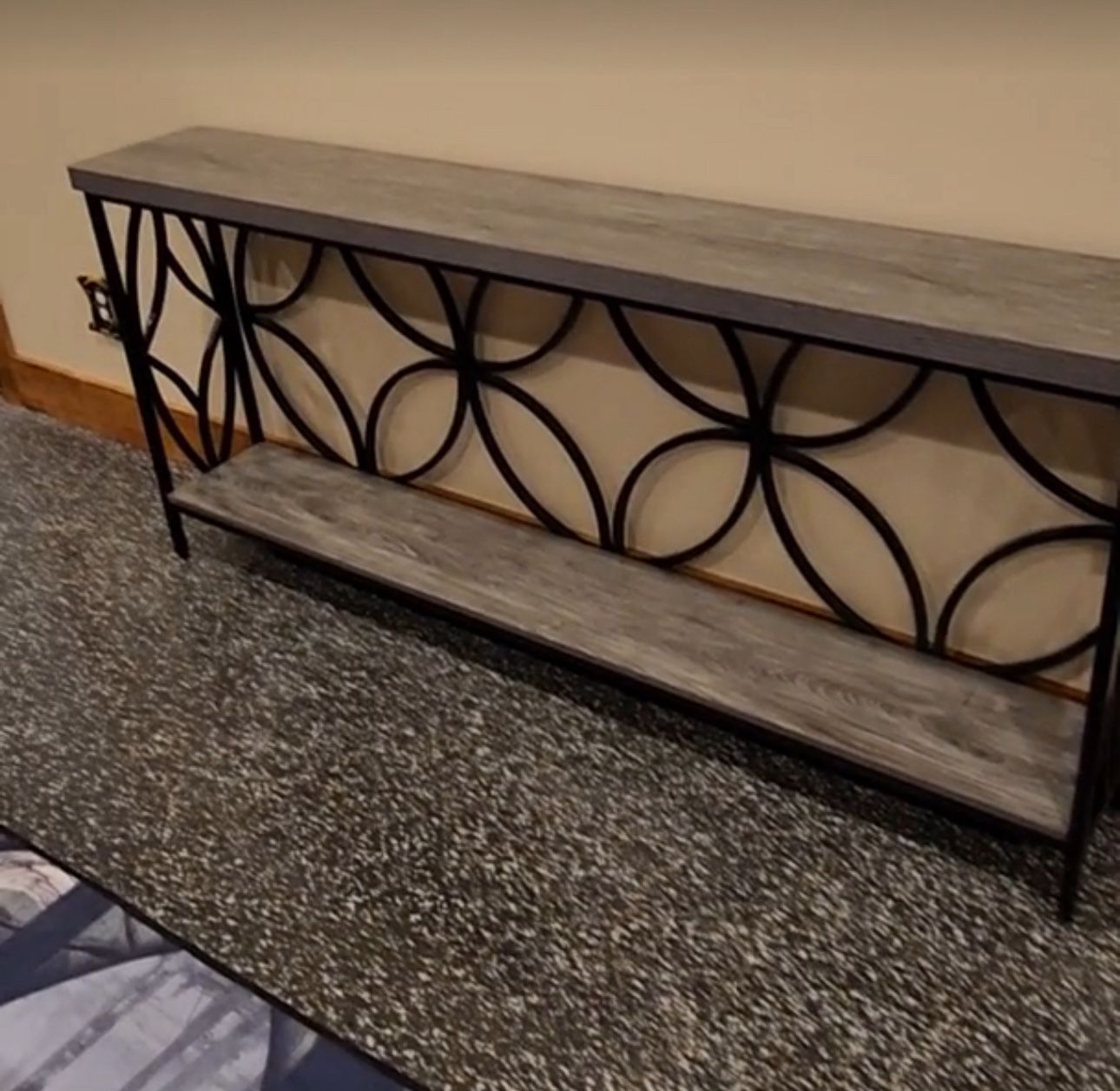 70.9-Inch Narrow Sofa Table, Industrial Long Sofa Table Behind Couch, Entry Console Table with Storage for Entryway, Living Room, Foyer, Unique Design