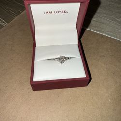 Moissanite Heart Platinum Ring - 