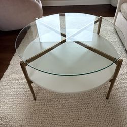 Mid-Century Art Display Round Coffee Table, West Elm