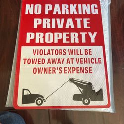 No Parking Sign Brand New