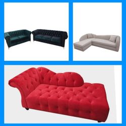 BRAND NEW SECTIONAL CHAISE SOFA COUCH  Velvet Cinabbar 