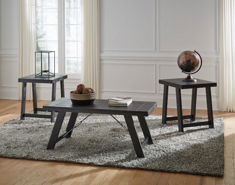 Black Stylish Three Piece Tables