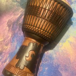 African Classic Djembe, Carved From Wood