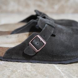 Birkenstock Men's Boston Clogs in Mocha 9-9.5US / 42EU