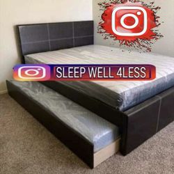 NEW FULL OVER TWIN BED FRAME AND MATTRESS 