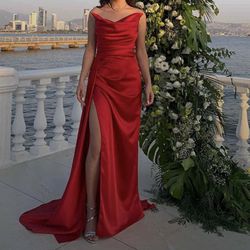 Red Satin Dress Need It Gone Asap!!