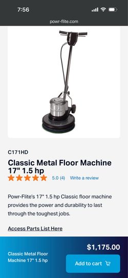 Power flight 17” floor machine. New and unused
