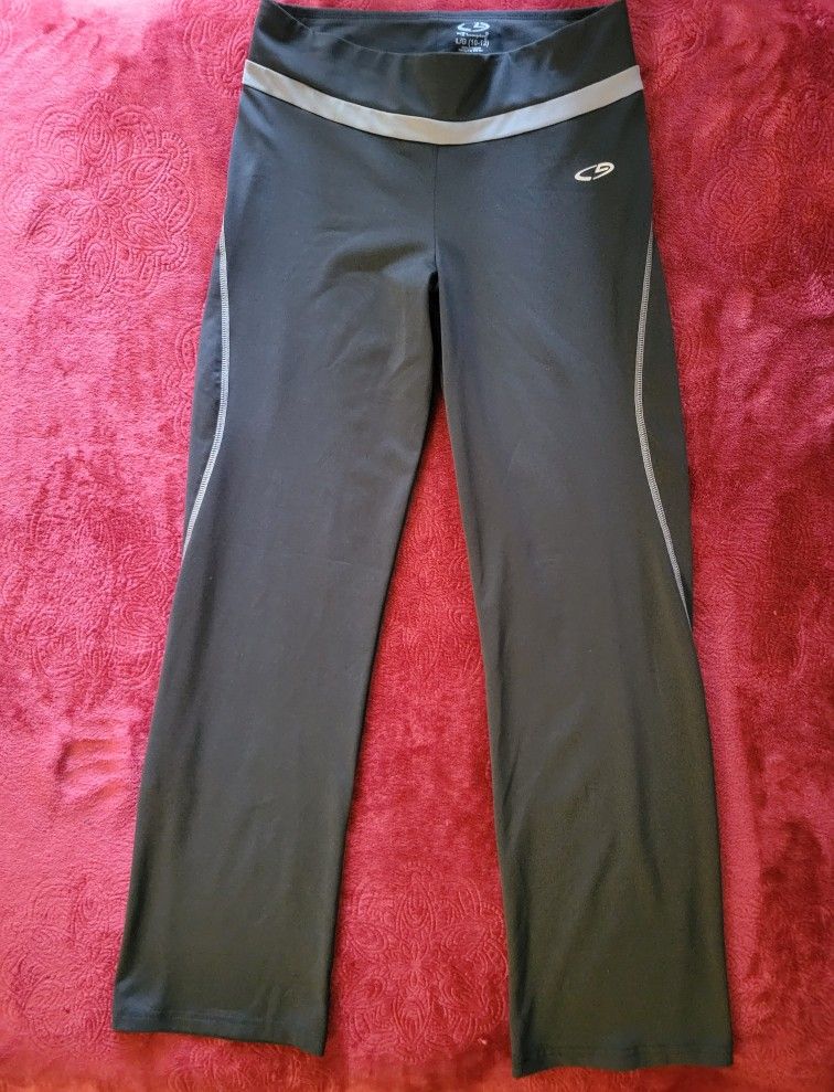 NWOT WOMENS CHAMPION PANTS BLACK AND GRAY SIZE L