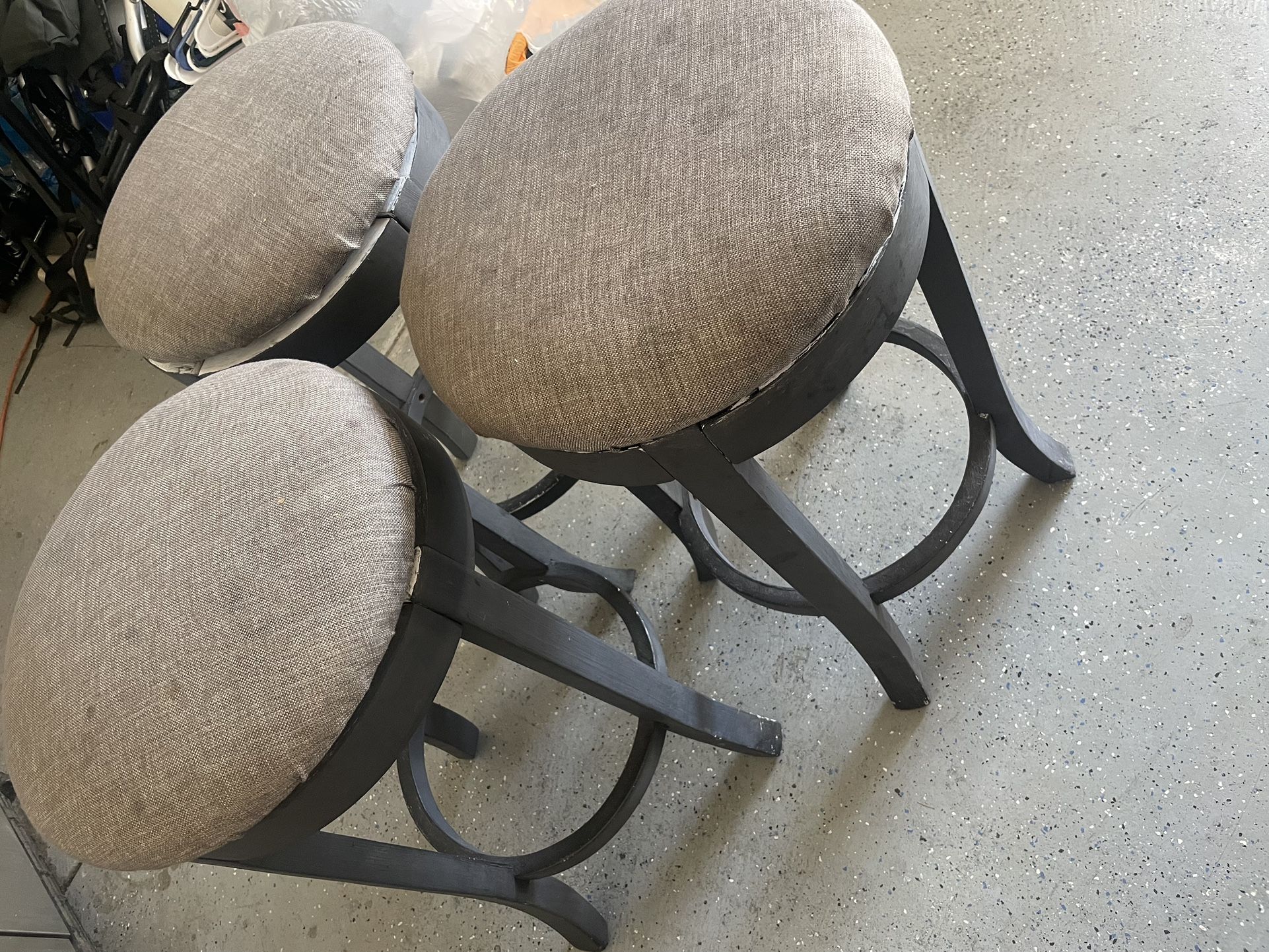 3 Wooden Bar Stools