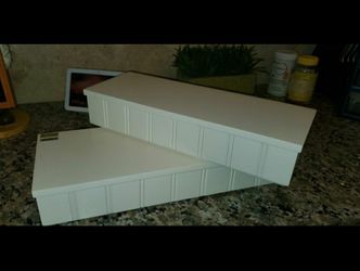 Two Cream Floating Shelves - L/ 17x 7, S/15.5 x 6